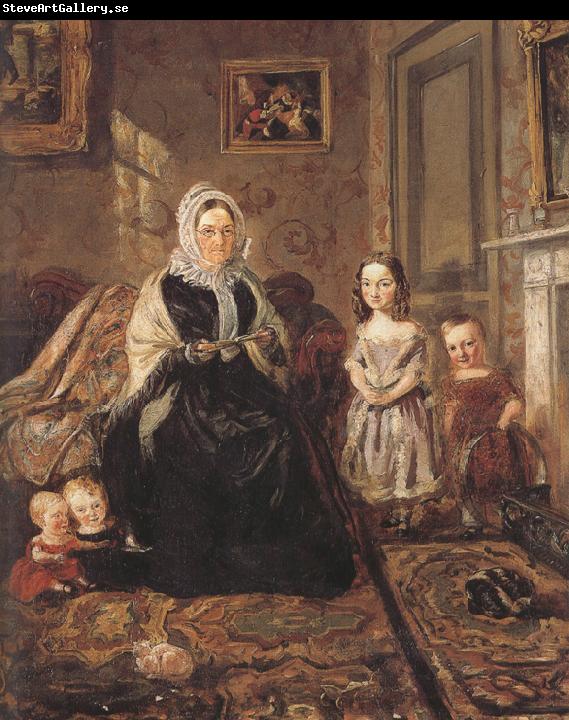 william holman hunt,o.m.,r.w.s Group Portrait of Mrs Davies,of Wormbridge Court,Hereford with Four of her Clark (mk37)